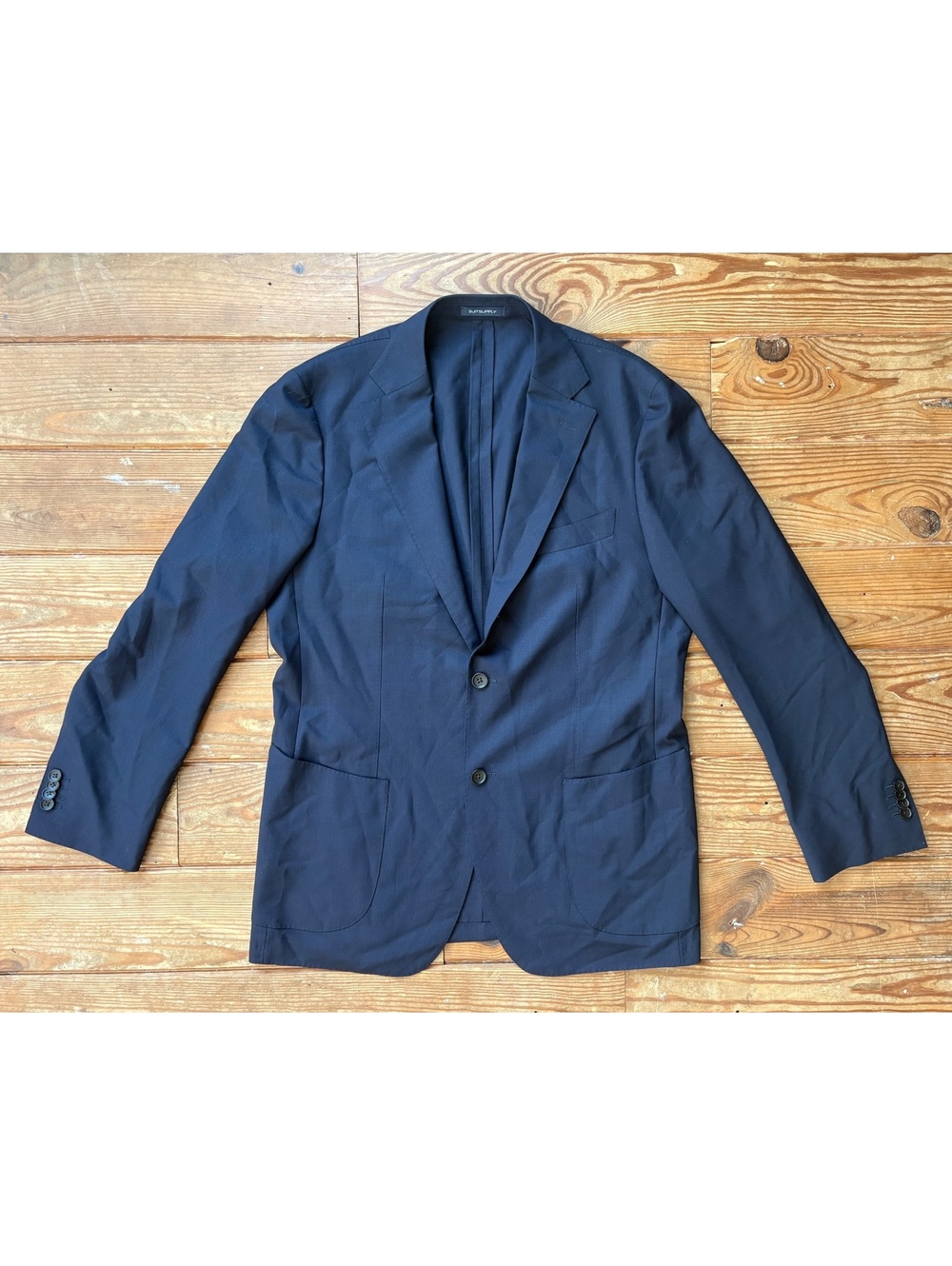 SuitSupply Havana Traveller Navy Wool Blazer 44R Vitale Barberis Canonico
